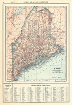 Maine State Map 1908 Revised 1914